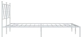 Estrutura de cama com cabeceira 140x190 cm metal branco