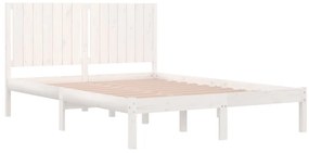 Cama sem colchão 160x200 cm madeira de pinho maciça branco