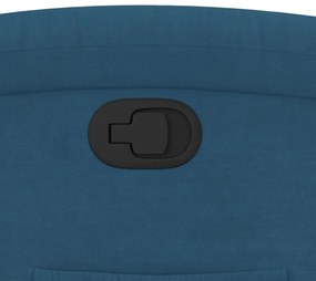 Poltrona reclinável veludo azul