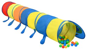 Túnel de brincar infantil c/ 250 bolas 245cm poliéster multicor