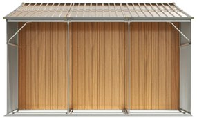 Abrigo de jardim 277x279x179 cm aço galvanizado castanho-claro