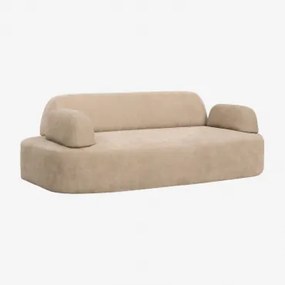 Sofá Modular De 2 Lugares Com Braço Estofado Giorgia Chenille Castanho Areia Claro - Sklum