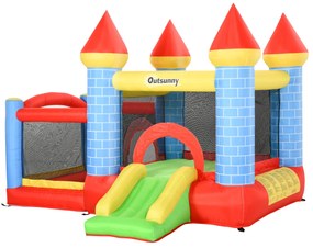 Castelo Insuflável Infantil com Escorrega, Trampolim e Insuflador – 28