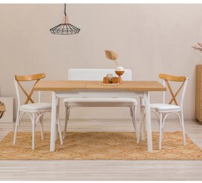 Conjunto de Mesa de Jantar Extensível e Cadeiras Oliver – Branco – Mes