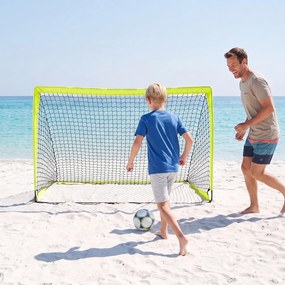Conjunto de 2 Balizas de Futebol Infantis Pop-up, 182 x 122 x 118 cm, Estrutura Dobrável, Verde