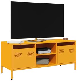Móvel TV 101,5x39x43,5 cm aço laminado a frio amarelo mostarda