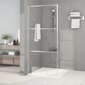 vidaXL Divisória de chuveiro prateado 90x195 cm vidro ESG transparente