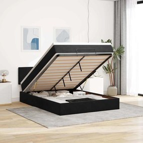 vidaXL Estrutura de cama otomana com colchão 140x200 cm veludo preto