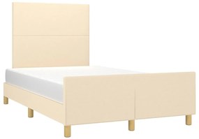 Estrutura de cama sem colchão 120x200 cm tecido cor creme