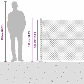 Conjunto de Postes de Cerca Prateado 10 x 1.2 m Aço Galvanizado