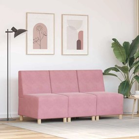 vidaXL Cadeiras de Sofá 3 pcs Rosa 55 x 74 x 82 cm Veludo