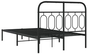 Estrutura de cama com cabeceira 120x200 cm metal preto