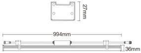 Projetor LED linear 24W RGB+CCT, DC24V, RF, Alexa, SYNC. 1m, RGB + Dual Branco Regulável