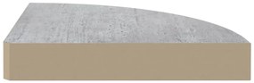 Prateleiras canto parede 4 pcs 35x35x3,8cm MDF cinzento cimento