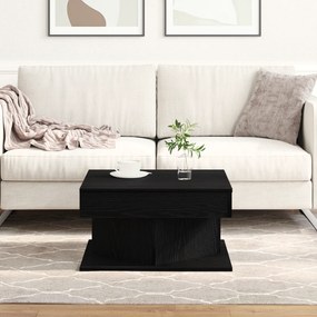 Mesa de Café vidaXL Preta Carvalho 57x57x30 cm Madeira de Engenharia