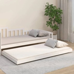vidaXL Cama sem colchão 100x200 cm madeira de pinho maciça branco