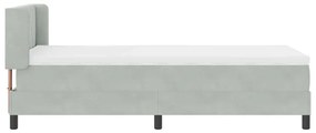 Cama Box Spring com Colchão Cinza Claro 90x200 cm Veludo