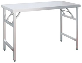 Mesa trabalho cozinha c/ prateleira 120x60x115cm aço inoxidável