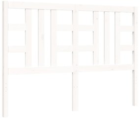 Estrutura de cama com cabeceira 140x190cm madeira maciça branco