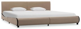 vidaXL Estrutura de cama 180x200 cm couro artificial cappuccino