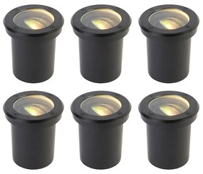 Conjunto de 6 holofotes inteligentes para exterior preto ajustável IP65 LED - Delux. Moderno