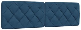 Cama com colchão 160x200 cm tecido azul