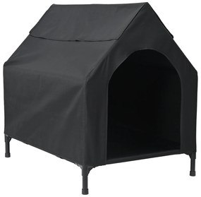 Casa para Cão Preto Tecido Oxford e Aço