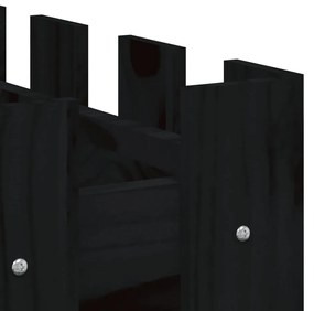 Canteiro elevado c/ design cerca 150x30x30cm pinho maciço preto
