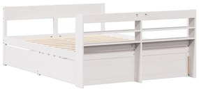 Cama sem colchão 120x190 cm madeira de pinho maciça branco