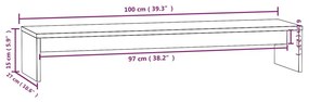 Suporte para monitor 100x27x15 cm pinho maciço branco