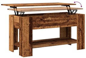 Mesa de centro madeira antiga 101x49x52 cm madeira trabalhada