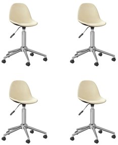 3086054 vidaXL Swivel Dining Chairs 4 pcs Cream Fabric (2x333467)