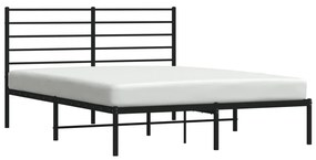 Estrutura de cama em metal com cabeceira 150x200 cm preto