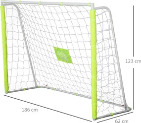 Baliza de Futebol com Estrutura Metálica e Rede para Treino no Jardim ao Ar Livre 186x62x123 cm Amarelo