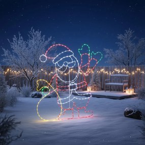 Candeeiro de pé de Natal Pai Natal 117cm incl. LED com temporizador IP44 - Pax