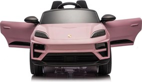 Carro elétrico para Crianças 2 a 6 anos 12V 4x4 Porsche Macan, Rodas de espuma EVA, Controle remoto Rosa