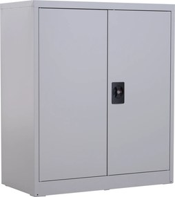 Vinsetto Armário de Escritório Metálico com 2 Portas Fechadura Prateleira Ajustável Armário Metálico 80x40x92,5 cm Cinza | Aosom Portugal
