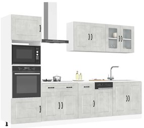 vidaXL 7 peças armário de cozinha conjunto Kalmar cinzento cimento