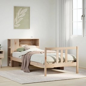 Cama com estante sem colchão 90x190 cm pinho maciço