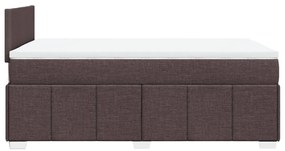 Cama boxspring com colchão 120x190 cm tecido castanho-escuro