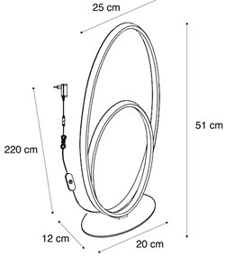 Candeeiro de mesa de design bege com LED regulável em 3 níveis - Boomerang Design