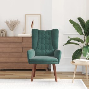 Cadeira Relaxante vidaXL Veludo Verde Escuro