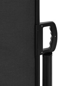 Toldo lateral retrátil 140x500 cm preto