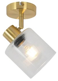 Candeeiro de teto Art Déco dourado com vidro ajustável - Laura Art Deco
