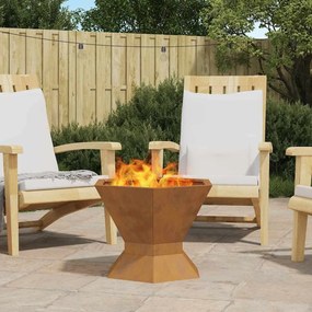 vidaXL Fire Pit Castanho 50 x 50 x 40 cm Aço resistente às intempéries