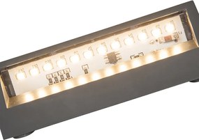 Candeeiro de parede exterior moderno cinzento escuro com LED IP54 - Sandstone 1