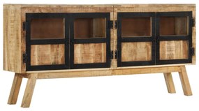 Aparador 160x30x76 cm madeira mangueira maciça castanho/preto