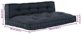 Almofada de Sofá de Palete 2 pcs Antracite Standard Algodão