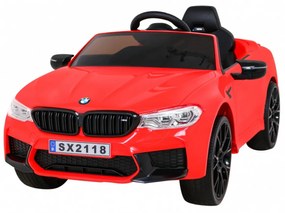 Carro elétrico para Crianças 12V BMW DRIFT M5 Frente Rodas Eva, Traseira Plástico especial para função DRIFT Vermelho