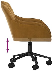 Cadeiras de jantar giratórias 2 pcs veludo castanho